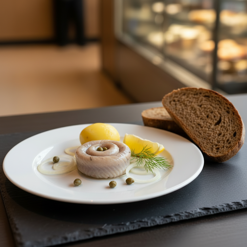 Rollmops assiette avec pomme de terre