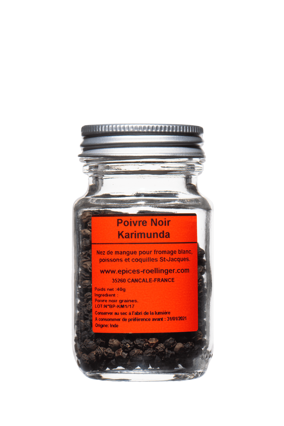 Poivre noir Karimunda (Inde) 100g - Roellinger