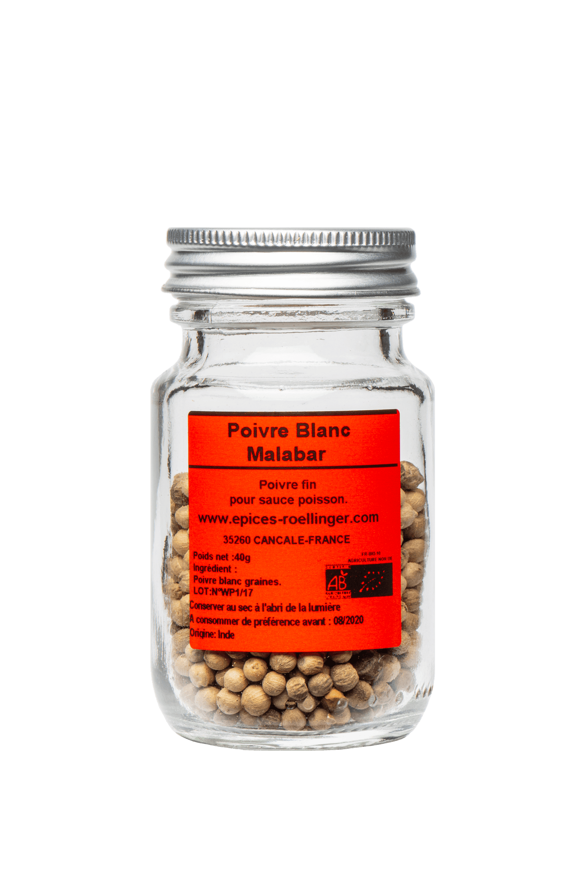 Poivre Malabar blanc (Inde) 50g - Roellinger